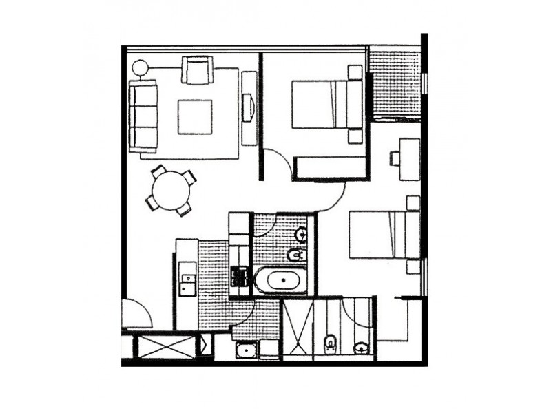 1207/22-40 Wills Street, Melbourne VIC 3000 Floorplan