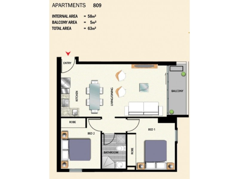 809/380 Little Lonsdale Street, Melbourne VIC 3000 Floorplan