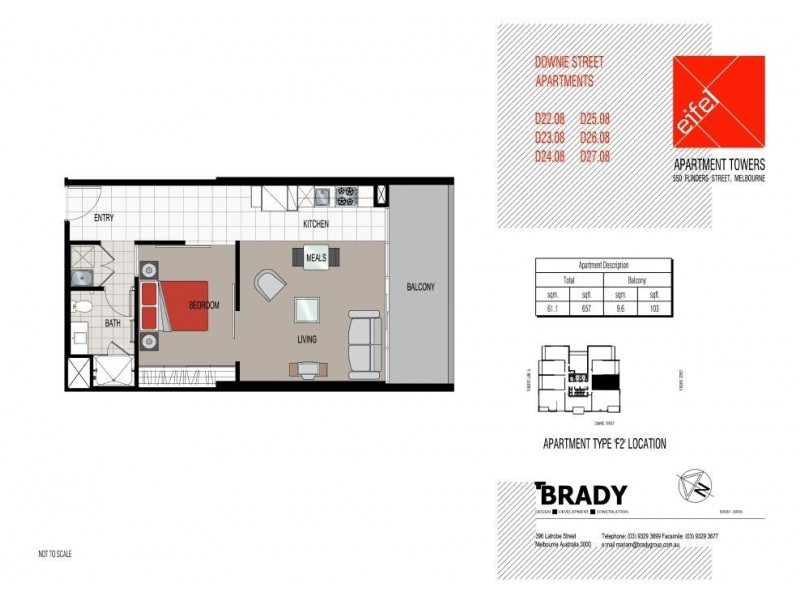 2308/8 Downie Street, Melbourne VIC 3000 Floorplan