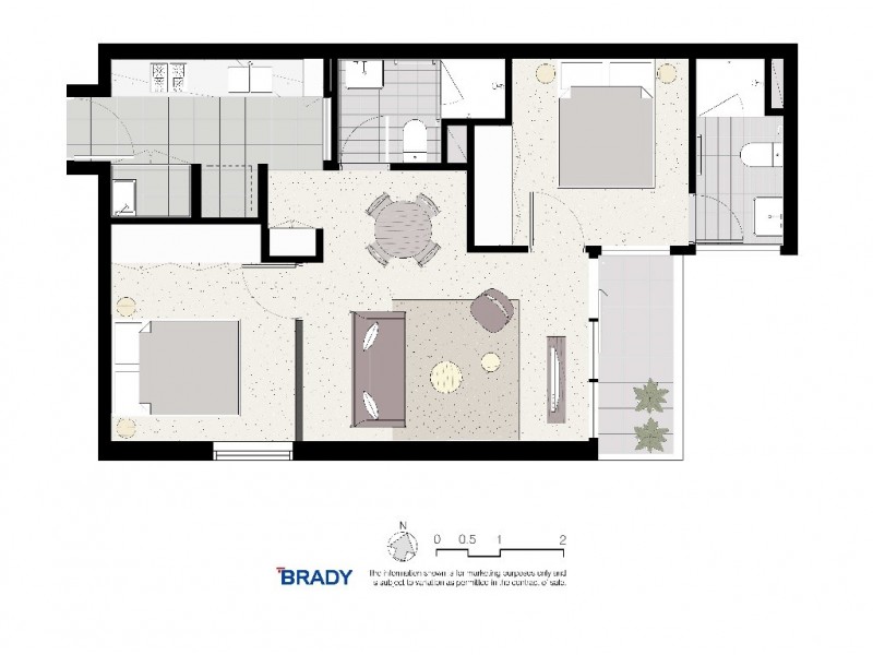 3607/500 Elizabeth Street, Melbourne VIC 3000 Floorplan