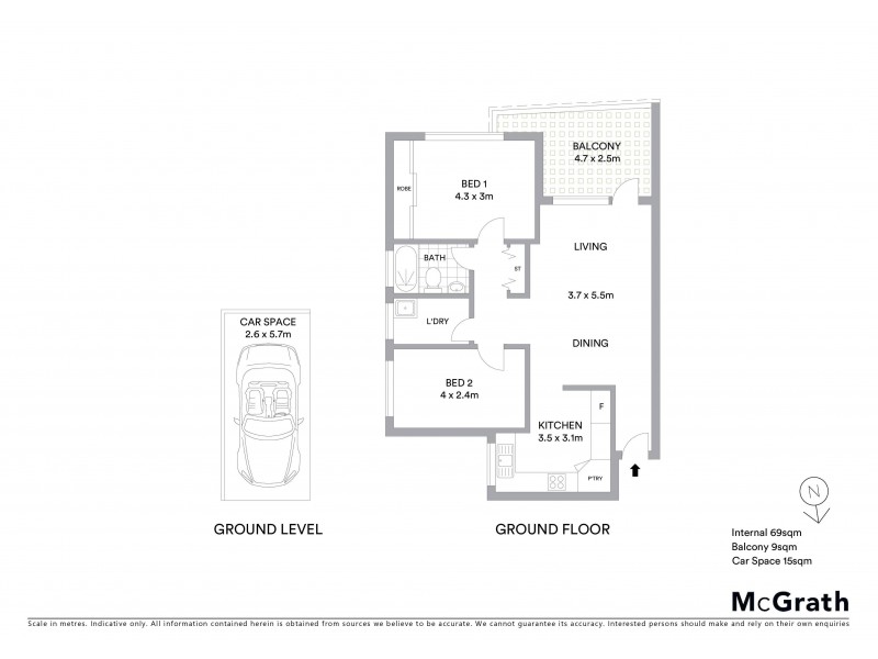 1/18 President Avenue, Kogarah NSW 2217 Floorplan