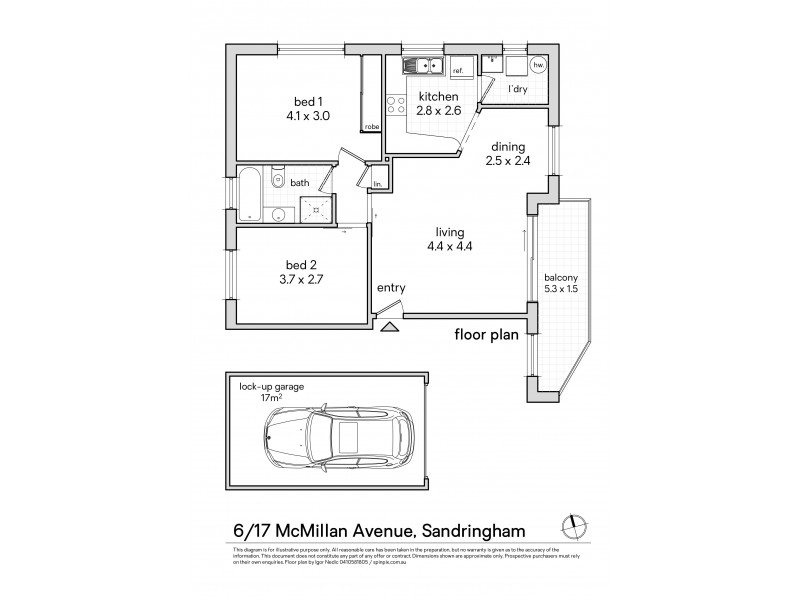 6/17 McMillan Avenue, Sandringham NSW 2219 Floorplan