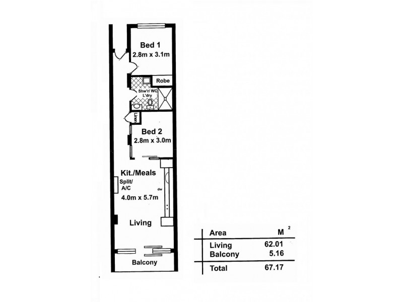 Res 33/45 York Street, Adelaide SA 5000 Floorplan
