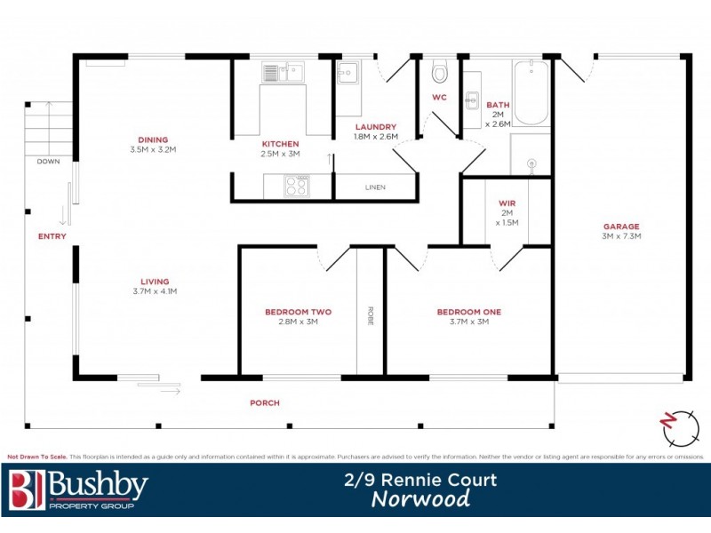 2/9 Rennie Court, Norwood TAS 7250 Floorplan