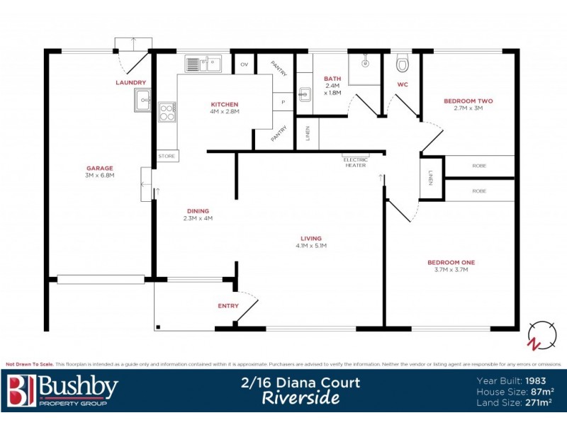 2/16 Diana Court, Riverside TAS 7250 Floorplan