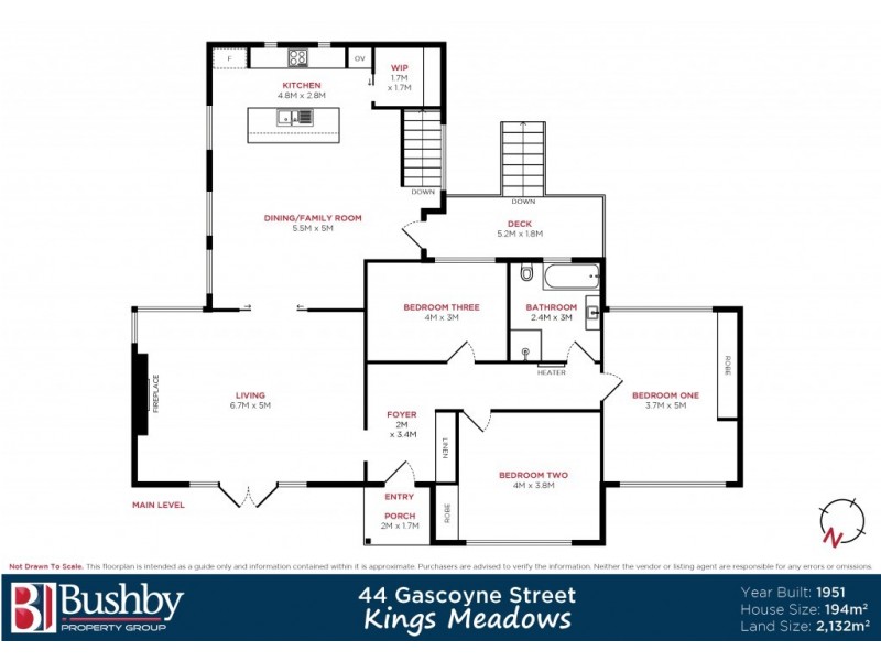 44 Gascoyne Street, Kings Meadows TAS 7249 Floorplan