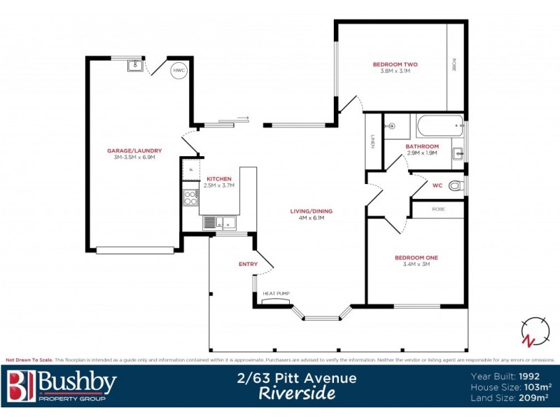 2/63 Pitt Avenue, Riverside TAS 7250 Floorplan