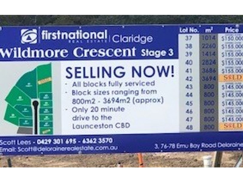 Lot 37, 38, 39 & 40 Wildmore Crescent, Exeter TAS 7275