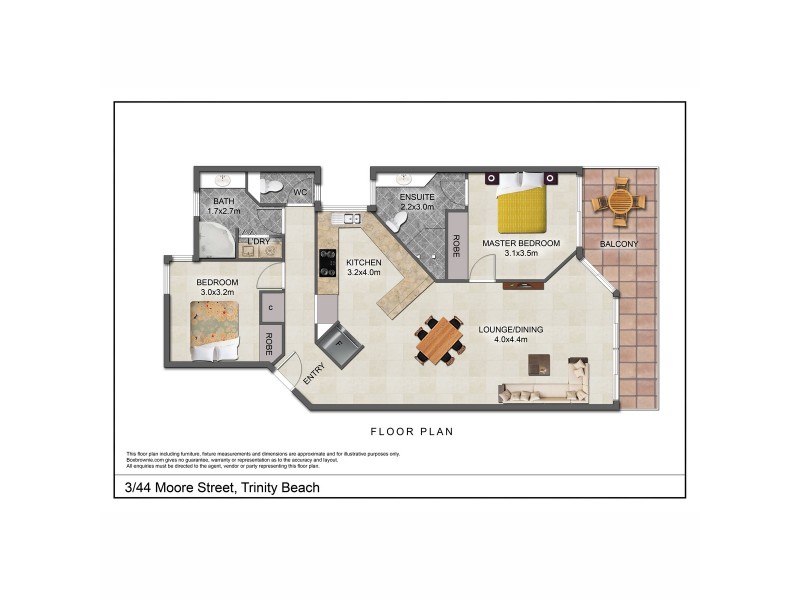 3/44 Moore Street, Trinity Beach QLD 4879 Floorplan