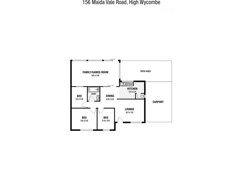 156 Maida Vale Road, High Wycombe WA 6057 Floorplan