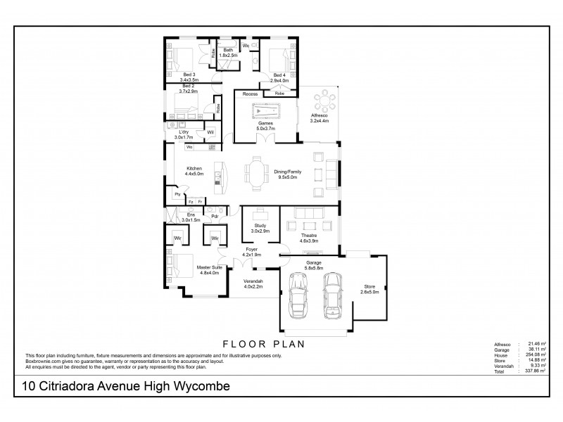 10 Citriadora Avenue, High Wycombe WA 6057 Floorplan