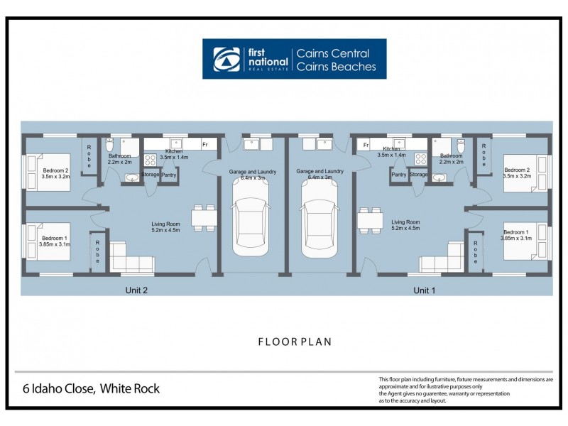1 and 2/6 Idaho Close, White Rock QLD 4868 Floorplan