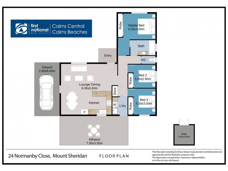 24 Normanby Close, Mount Sheridan QLD 4868 Floorplan