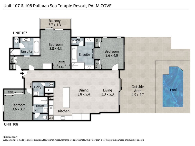107-108/5 Triton Street, Palm Cove QLD 4879 Floorplan