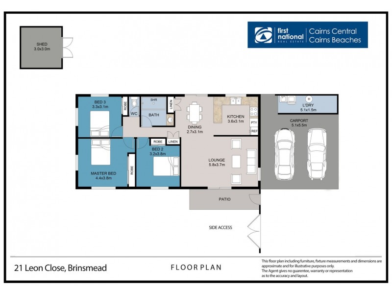 21 Leon Close, Brinsmead QLD 4870 Floorplan