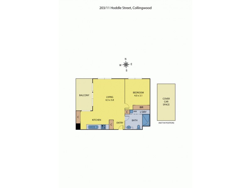 203/11 Hoddle Street, Collingwood VIC 3066 Floorplan