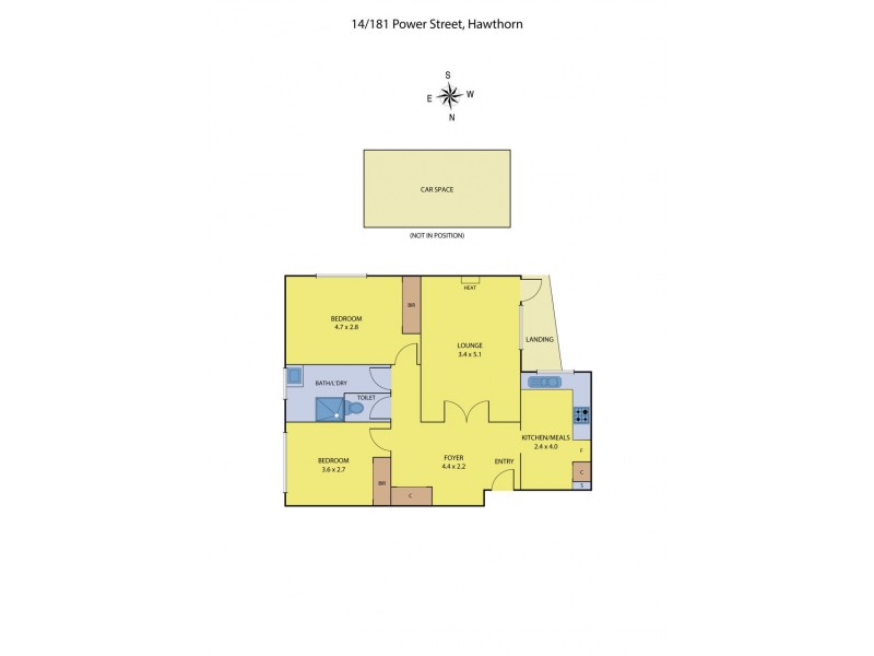 14/181 Power Street, Hawthorn VIC 3122 Floorplan