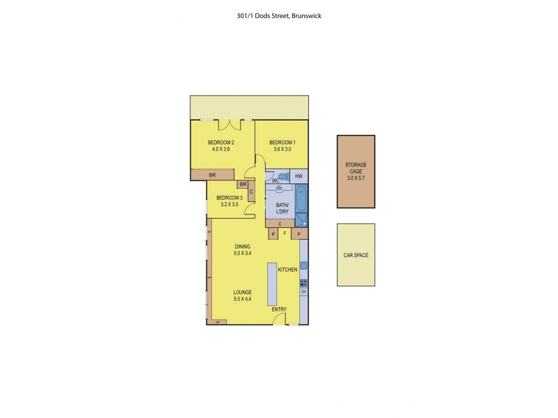 301/1-3 Dods Street, Brunswick VIC 3056 Floorplan