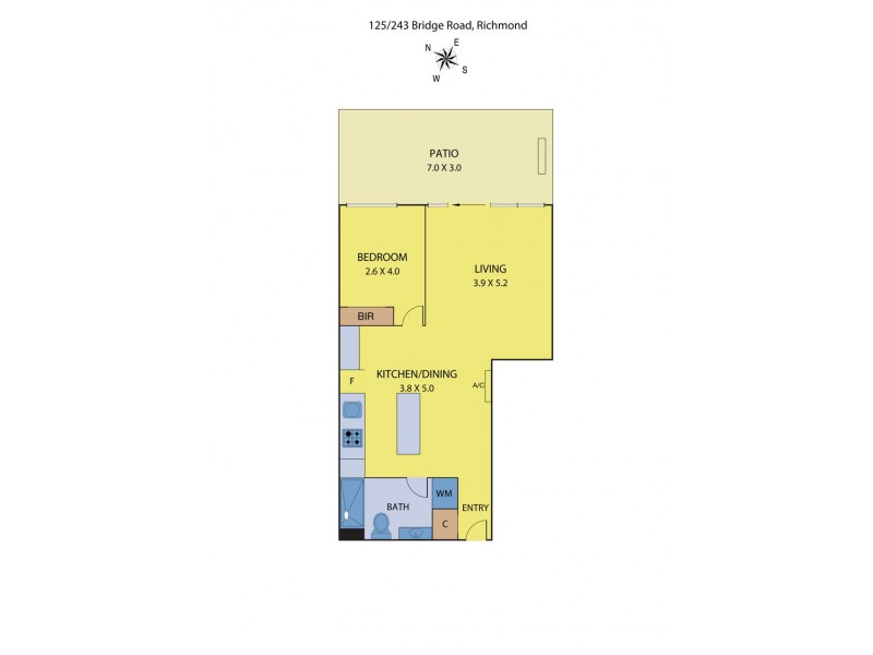 125/253 Bridge Road, Richmond VIC 3121 Floorplan