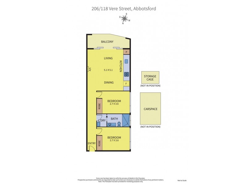 206/118 Vere Street, Abbotsford VIC 3067 Floorplan
