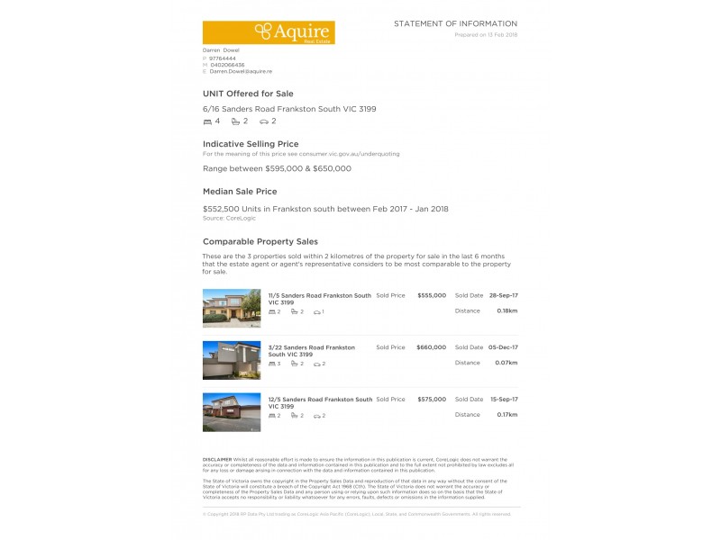 6/16 Sanders Road, Frankston South VIC 3199