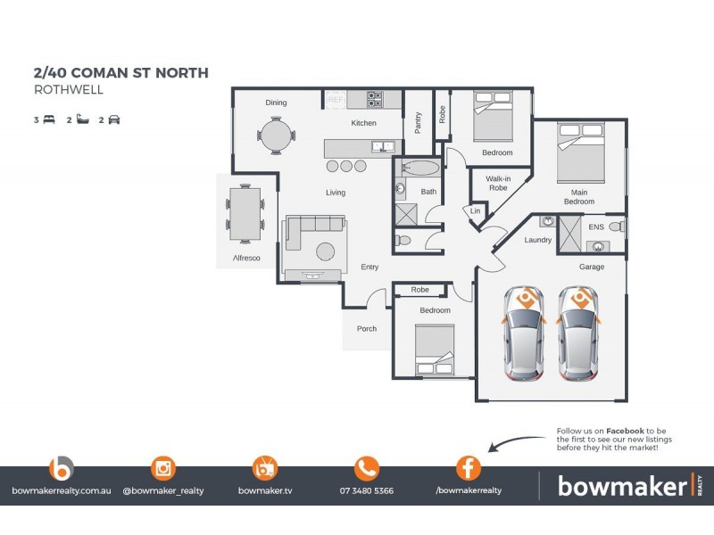 2/40 Coman Street, Rothwell QLD 4022 Floorplan