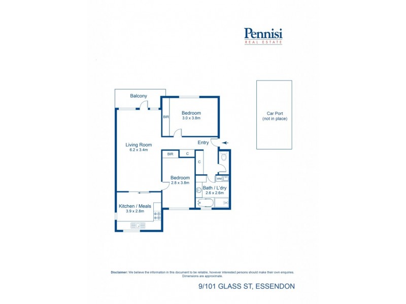9/101 Glass Street, Essendon VIC 3040 Floorplan
