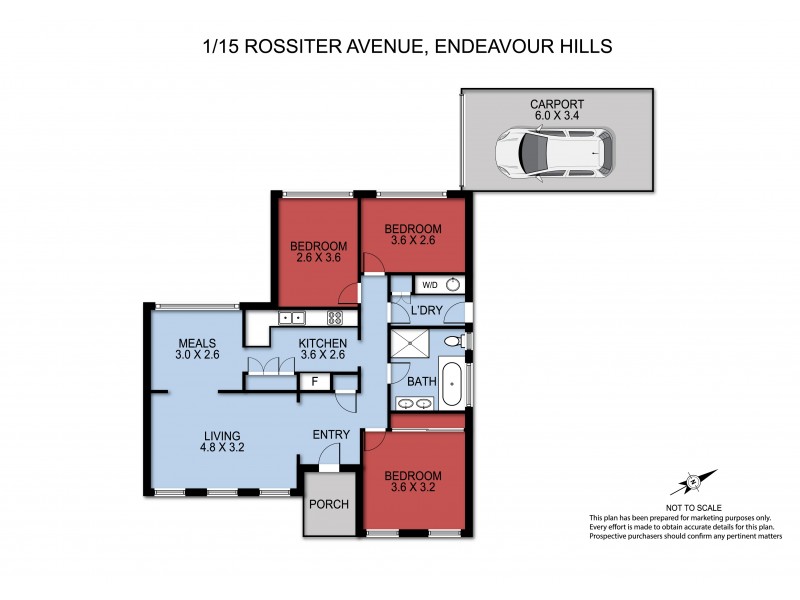 1/15 Rossiter Avenue, Endeavour Hills VIC 3802 Floorplan
