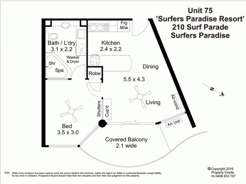 75/218 Surf Pde, Surfers Paradise QLD 4217 Floorplan