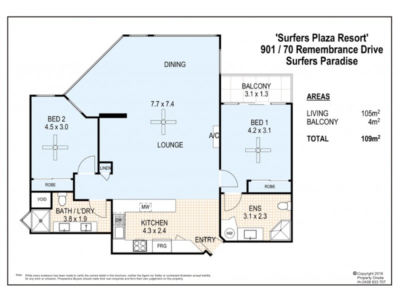 901/70 Remembrance Drive, Surfers Paradise QLD 4217 Floorplan