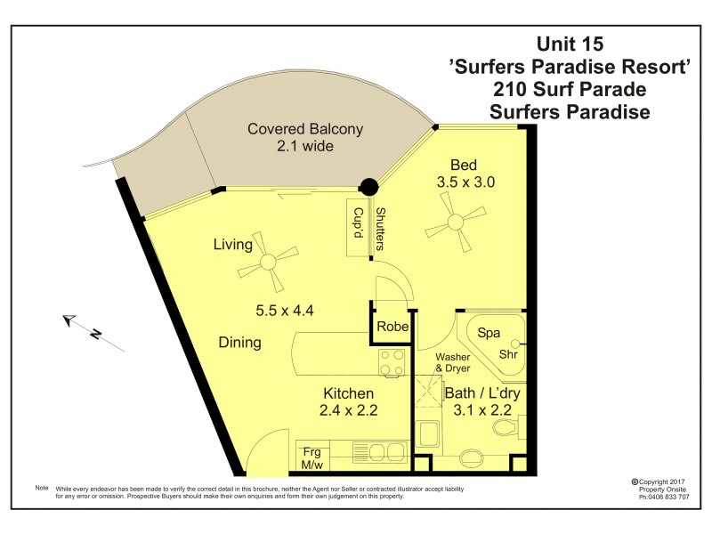 15/210 Surf Parade, Surfers Paradise QLD 4217 Floorplan
