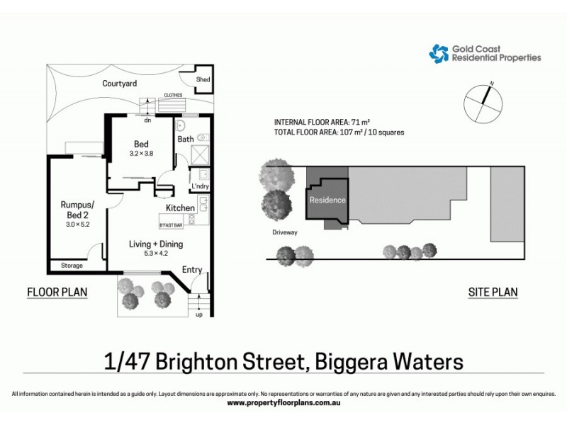 1/47 Brighton Street, Biggera Waters QLD 4216 Floorplan