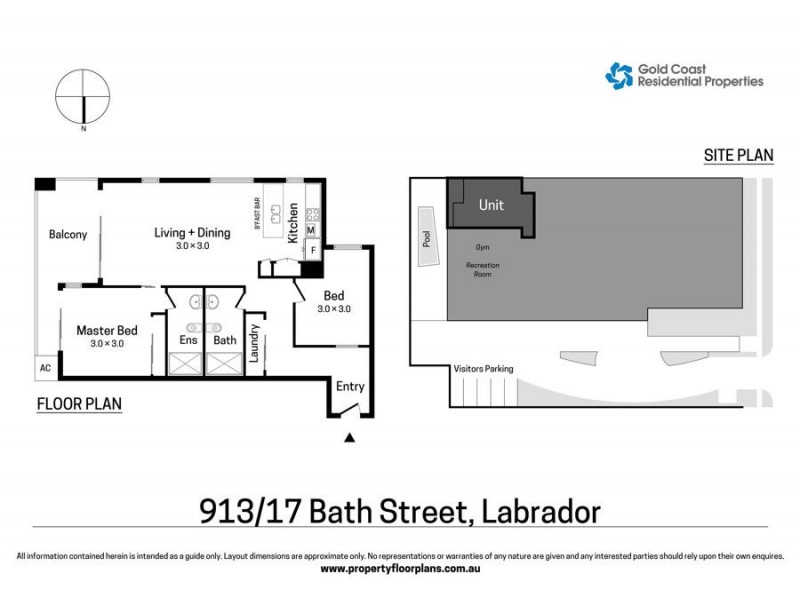 913/378 Marine Parade, Labrador QLD 4215 Floorplan