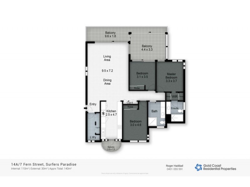 14a/7 Fern Street, Surfers Paradise QLD 4217 Floorplan