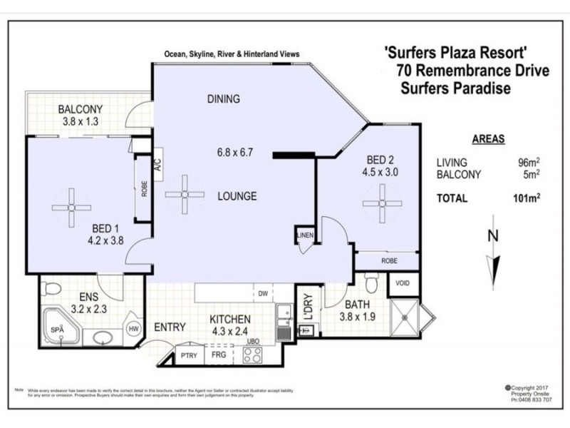 607/70 Remembrance Drive, Surfers Paradise QLD 4217 Floorplan
