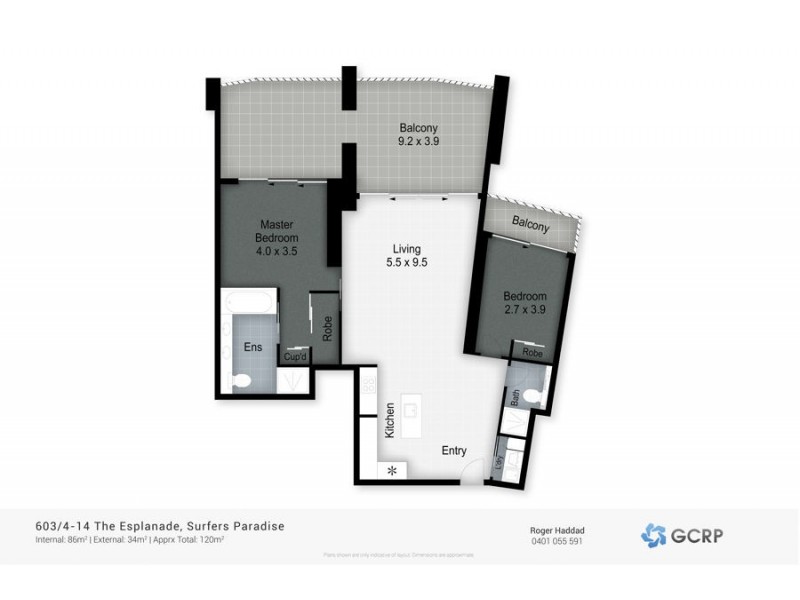 603/4-14 The Esplanade, Surfers Paradise QLD 4217 Floorplan