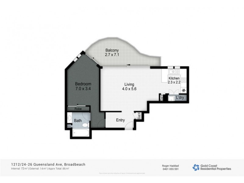 1212/24-26 Queensland Avenue, Broadbeach QLD 4218 Floorplan
