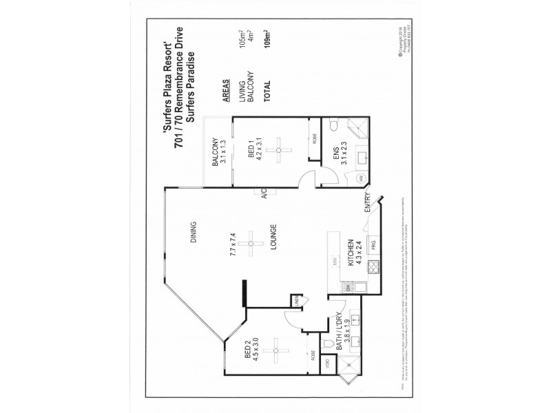 70 Remembrance Drive, Surfers Paradise QLD 4217 Floorplan