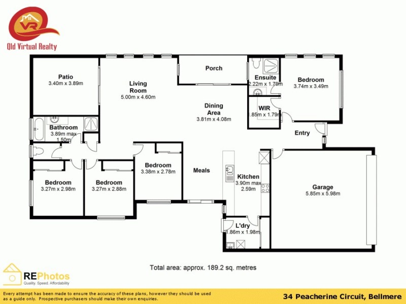 34 Peacherine Cct, Bellmere QLD 4510 Floorplan