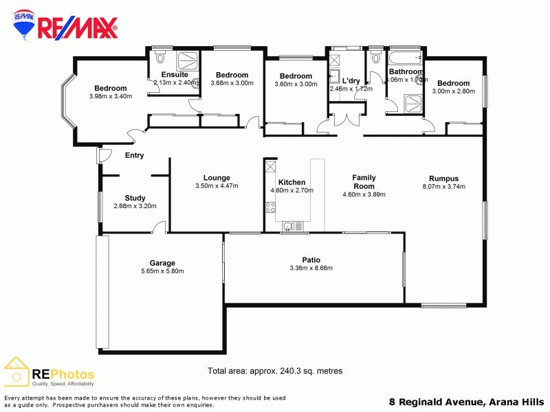 8 Reginald Avenue, Arana Hills QLD 4054 Floorplan