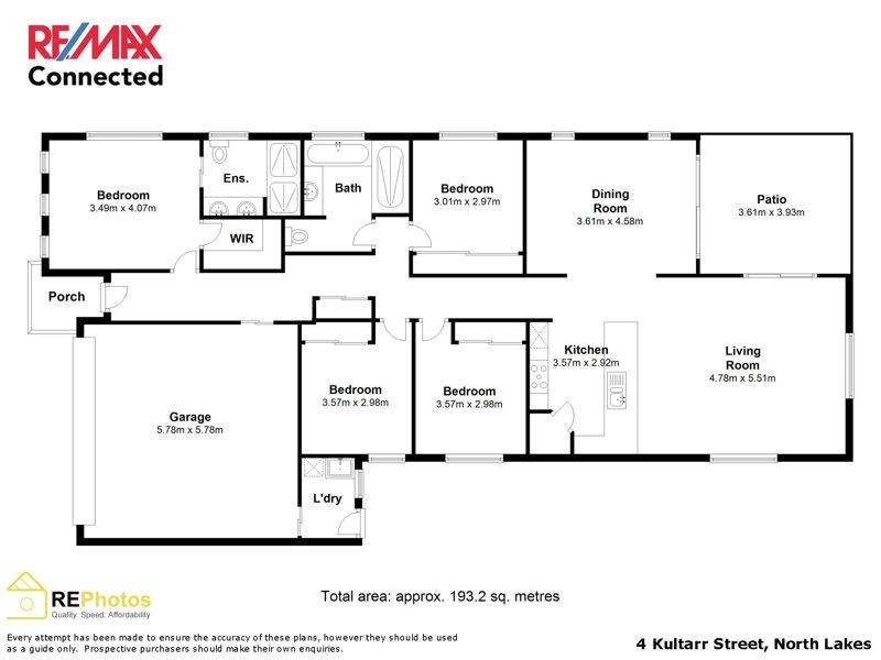 4 Kultarr St, North Lakes QLD 4509 Floorplan