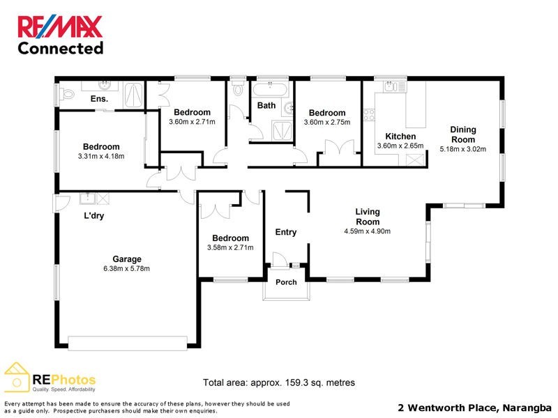 2 Wentworth Pl, Narangba QLD 4504 Floorplan