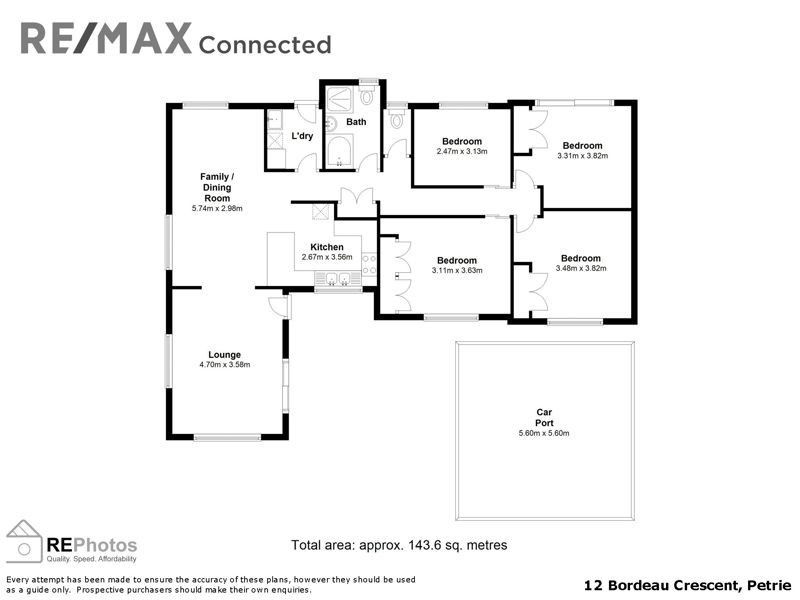 12 Bordeau Crescent, Petrie QLD 4502 Floorplan