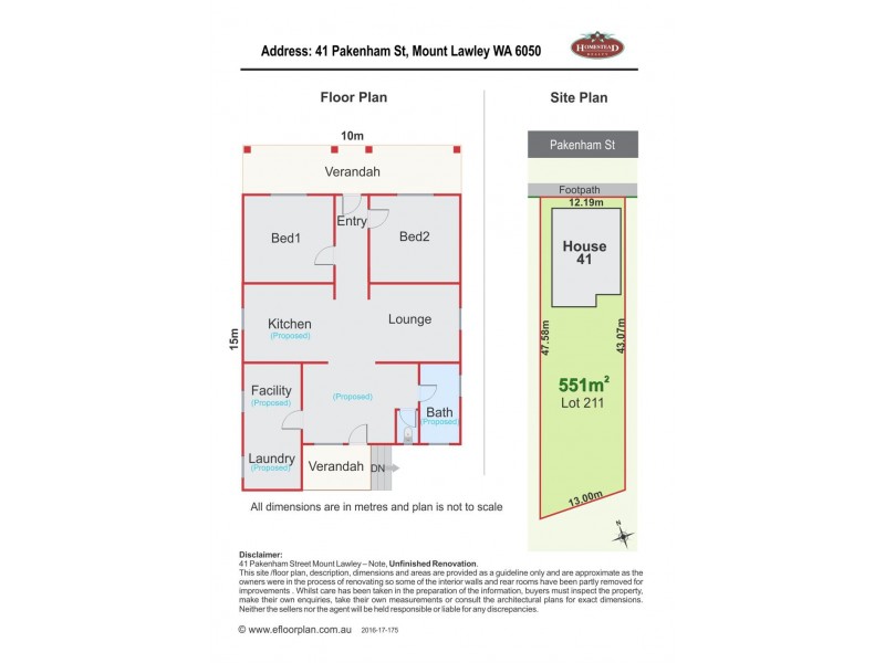 41 Pakenham Street, Mount Lawley WA 6050 Floorplan