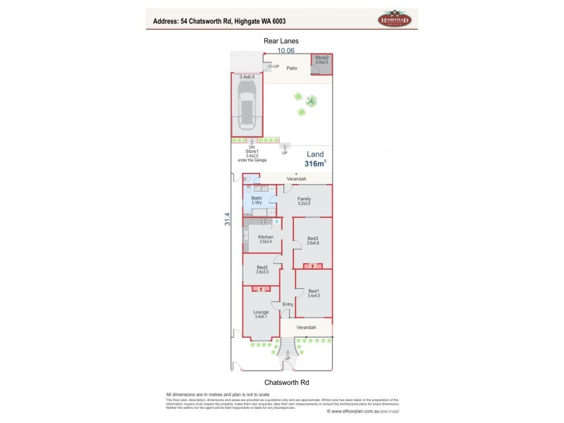 54 Chatsworth Road, Highgate WA 6003 Floorplan