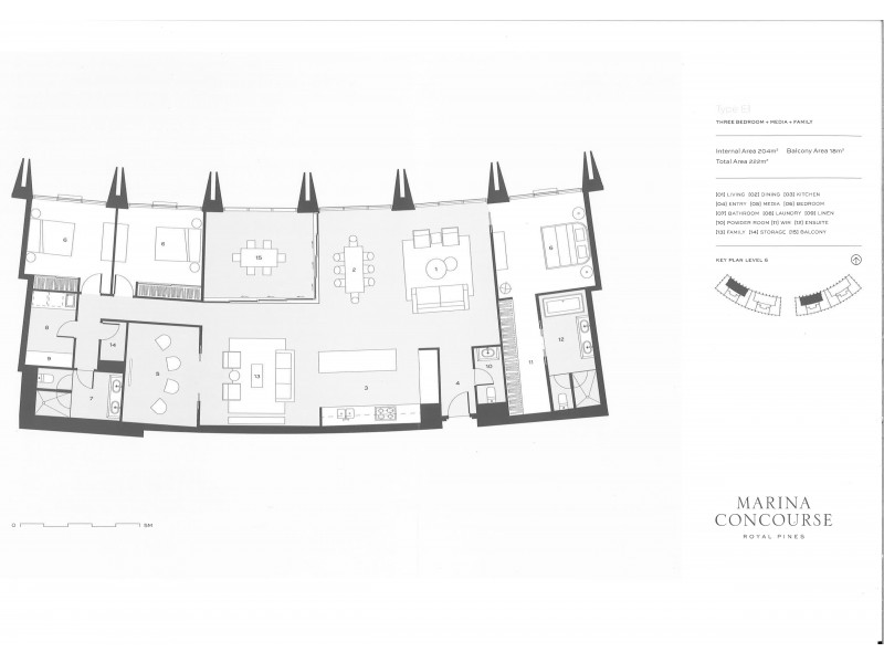 502 E/1 Marina Drive, Benowa QLD 4217 Floorplan