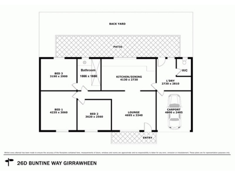 26d Buntine Way, Girrawheen WA 6064 Floorplan
