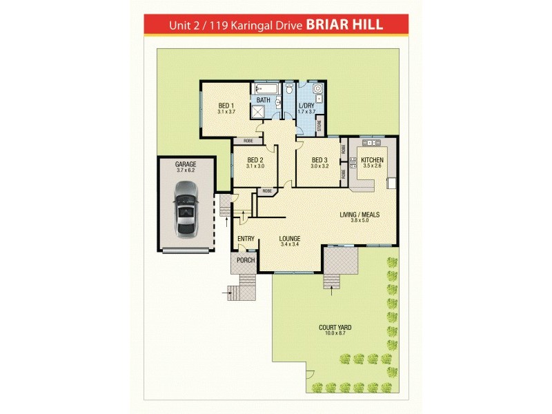 2/119 Karingal Drive, Briar Hill VIC 3088 Floorplan