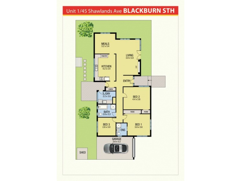 1/45 Shawlands Avenue, Blackburn South VIC 3130 Floorplan