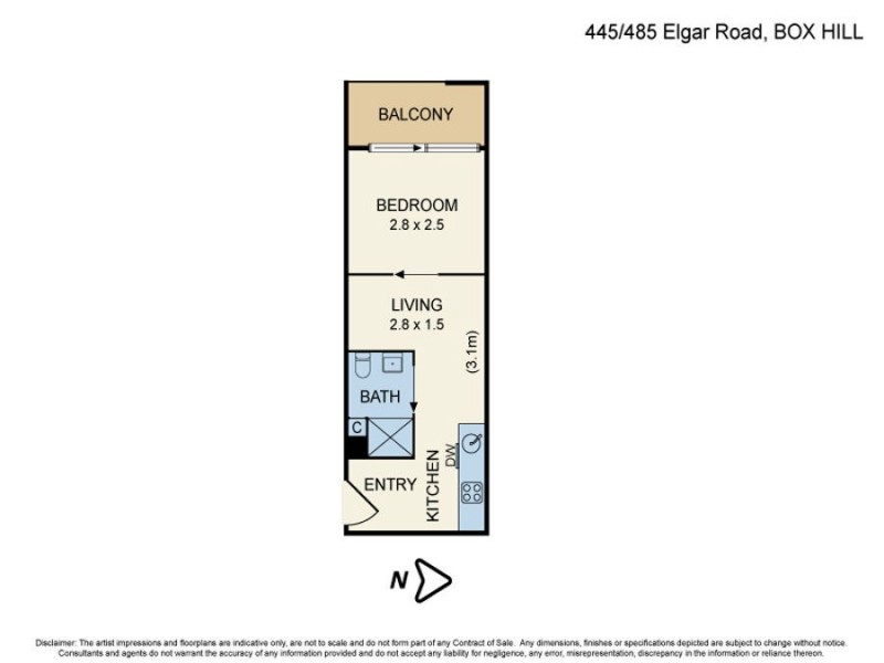 445/484 Elgar Road, Box Hill VIC 3128 Floorplan
